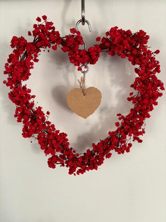 Valentijn hart met verse bloemen/brievenbuspost/bruiloft/liefde/ cadeau/moederdag/bloemenhart/bloem/hanger/handgemaakt/exclusief/