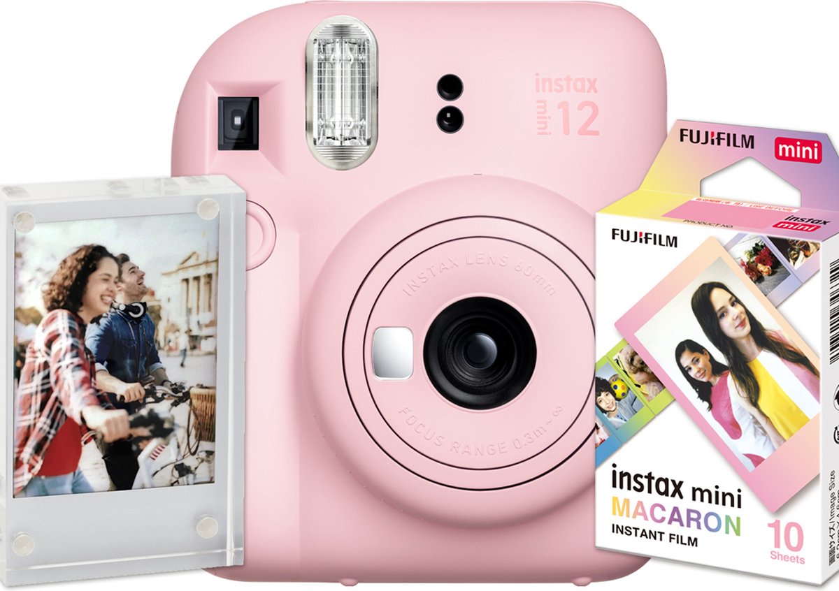 Fujifilm Instax Mini 12 Bundel - Instant camera + 1 x 10 stuks film (macaron) & fotolijst - Blossom Pink - Fujifilm