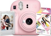 Fujifilm Instax Mini 12 Bundel - Instant camera + 1 x 10 stuks film (macaron) & fotolijst - Blossom Pink