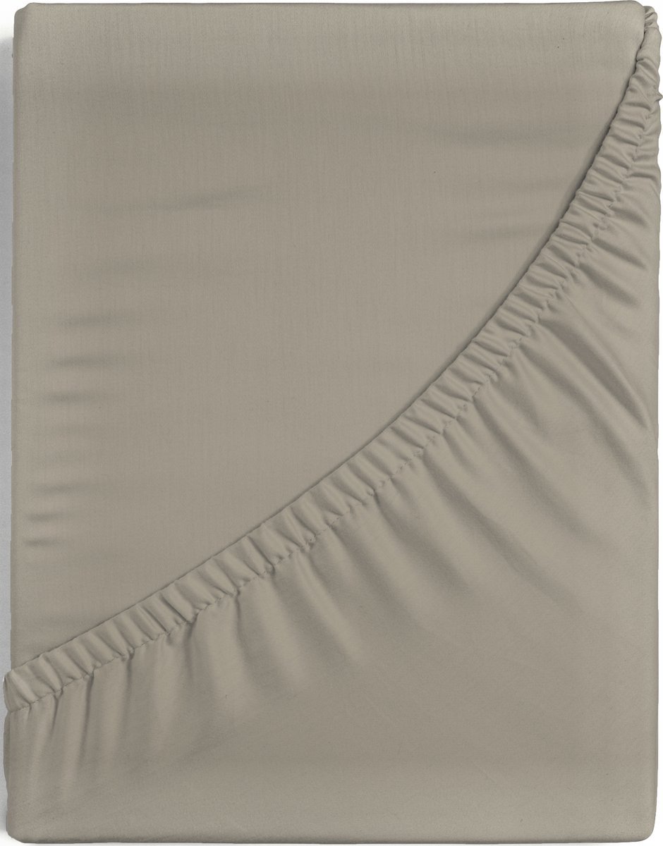 Senzatione katoen satijn Hoeslaken taupe - 160x200+30