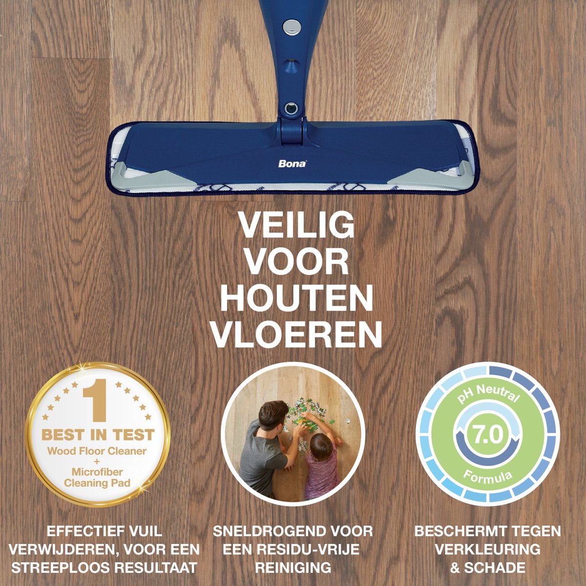 Bona Houten Vloer Reiniger - Parketreiniger - Navulling 4 Liter - Droogt Snel - Gebruiksklaar - Vloerreiniger Vloeistof (Ook Geschikt Voor Robotstofzuiger Met Dweilfunctie) — afbeelding 3