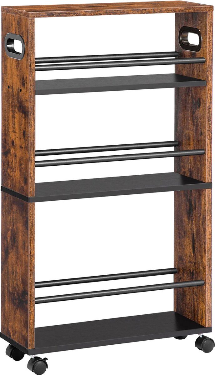 Kastje op wielen - Keukenkast - Badkamerkast - Met Wieltjes - Opbergen - 45x15x80cm