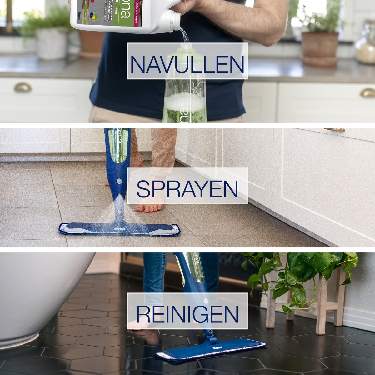 Bona Harde Vloer, Tegel en Laminaat Reiniger - Navulling 4 Liter - Natuursteen Reiniger - PVC Reiniger - Vloerreiniger Vloeistof (Ook Geschikt Voor Robotstofzuiger Met Dweilfunctie) — afbeelding 2
