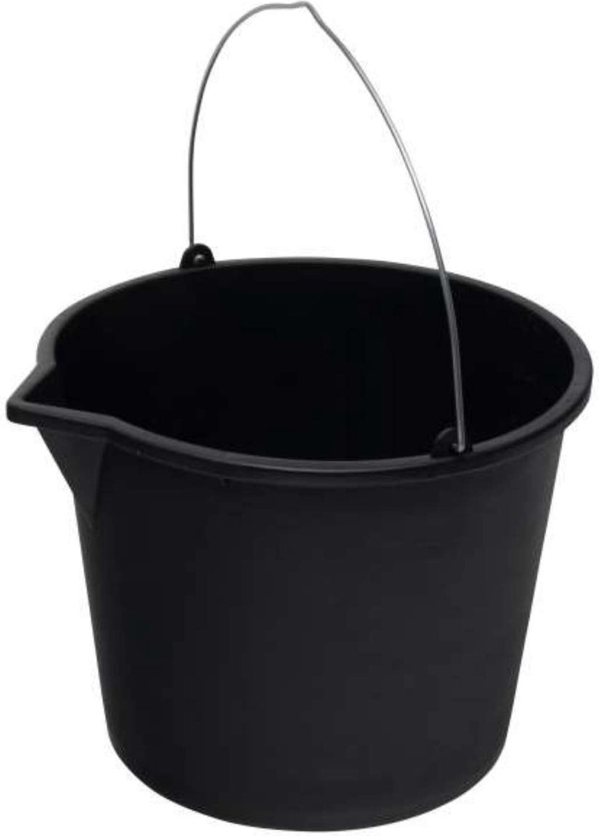 Goedkoopste Emmer met Schenktuit 12 Liter Zwart