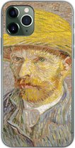 Geschikt voor iPhone 11 Pro hoesje - Zelfportret met strohoed - Vincent van Gogh - Siliconen Telefoonhoesje