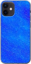 Geschikt voor iPhone 12 hoesje - Blauw - Abstract - Design - Siliconen Telefoonhoesje