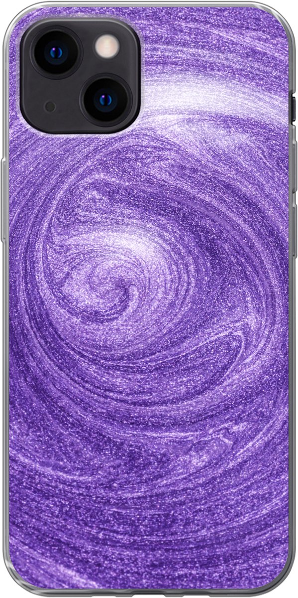 Telefoonhoesje Geschikt voor iPhone 13 mini hoesje - Paars - Abstract - Design - Siliconen Telefoonhoesje Telefoonhoesje