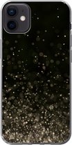 Geschikt voor iPhone 12 mini hoesje - Glitter - Abstract - Zwart - Siliconen Telefoonhoesje