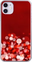 Geschikt voor iPhone 11 hoesje - Rood - Design - abstract - Licht - Siliconen Telefoonhoesje