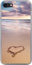 Geschikt voor iPhone SE 2020 hoesje - Hart op het strand in Nederland - Siliconen Telefoonhoesje