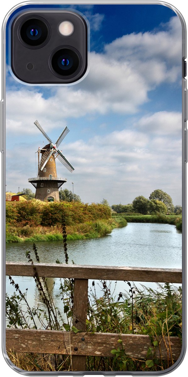 Telefoonhoesje Geschikt voor iPhone 13 hoesje - Molen in Gorinchem - Siliconen Telefoonhoesje Telefoonhoesje