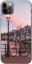 Geschikt voor iPhone 13 Pro Max hoesje - Amsterdam in de schemering - Siliconen Telefoonhoesje
