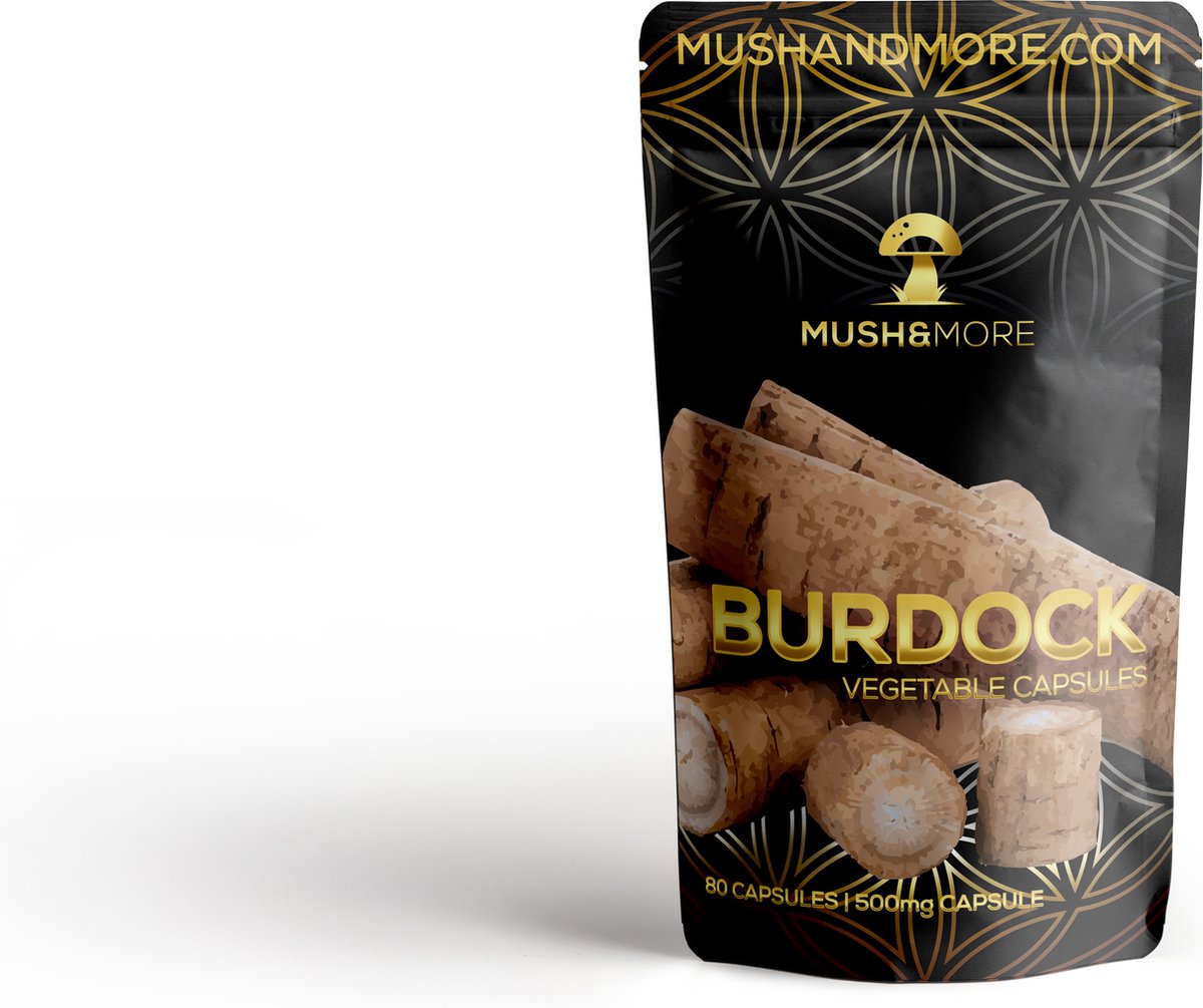 Goedkoopste Burdock Root | 80 Capsules | Biologisch | Kliswortel | Supplement | Bron van Antioxidanten | Mush and More | Natuurlijk Supplement | Vegan | Bio