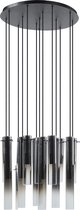 Hanglamp Ember - 7 lichts - L 150 cm - Zwart-transparant