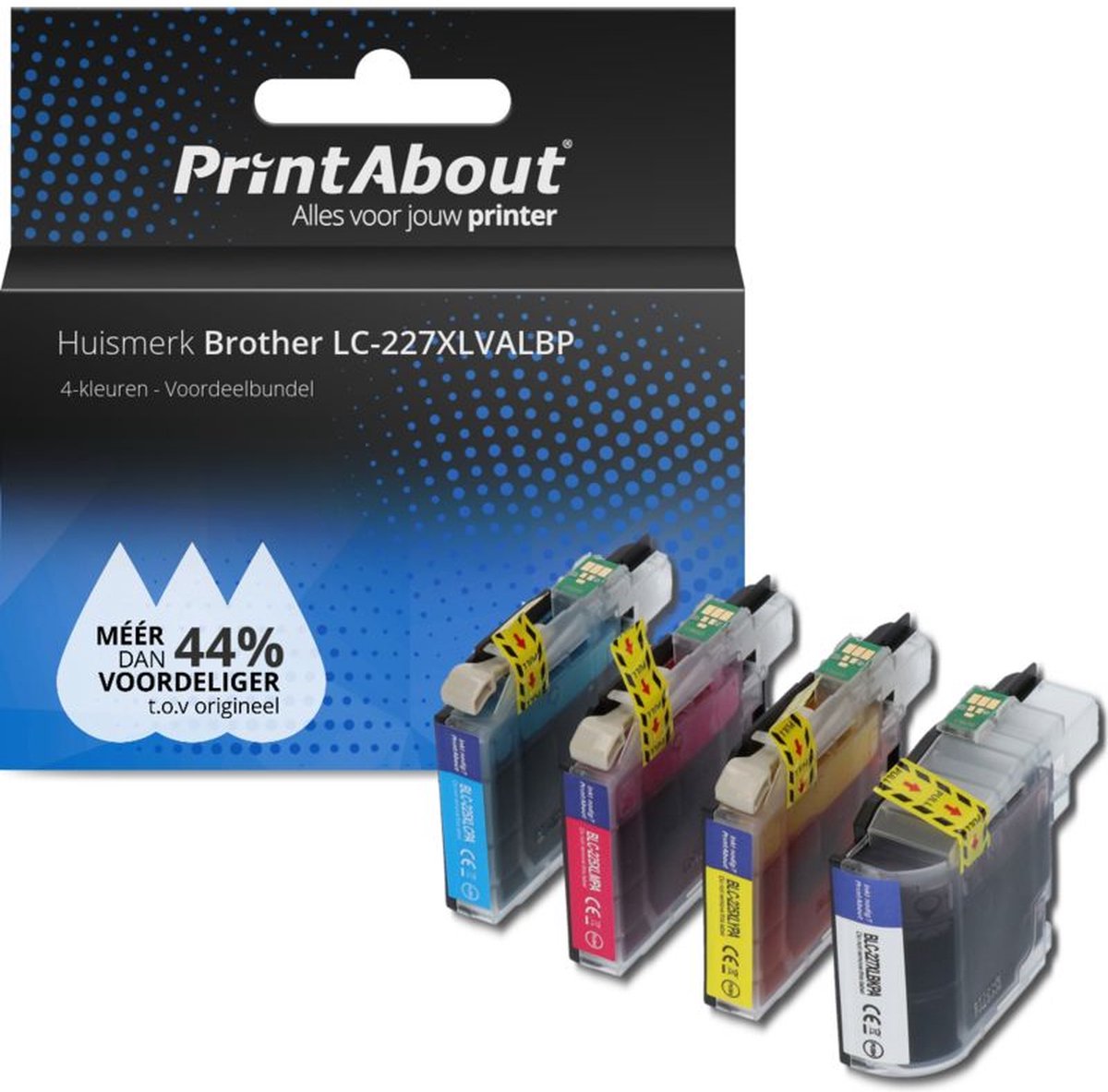 PrintAbout - Inktcartridge / Alternatief voor de Brother LC-227XLBK / 4 Kleuren