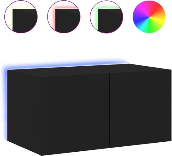 vidaXL-Tv-wandmeubel-met-LED-verlichting-60x35x31-cm-zwart