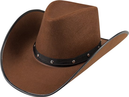 Ensemble de costumes de carnaval chapeau de cowboy Billy Boy - marron - avec mouchoir rouge - pour adultes
