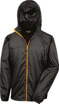 Imperméable léger noir avec fermeture éclair orange de Result XXXL