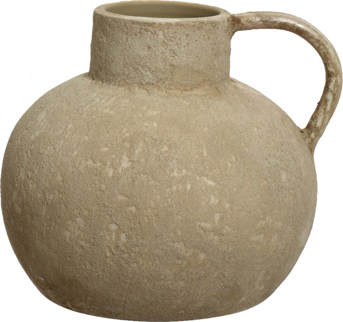 Decoris vaas kruik model - terracotta - lichtbruin - 28 x 24 cm - vintage