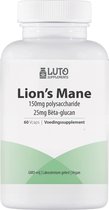 Lion's Mane - 1000mg per dag dosering - Superfood - Vegan - 60 Capsules - Pruikzwam / Hericium erinaceus - 30% polysaccharide - 5% Beta-glucaan - Geheugen & Concentratie* - Paddenstoelen Extract - Luto Supplements