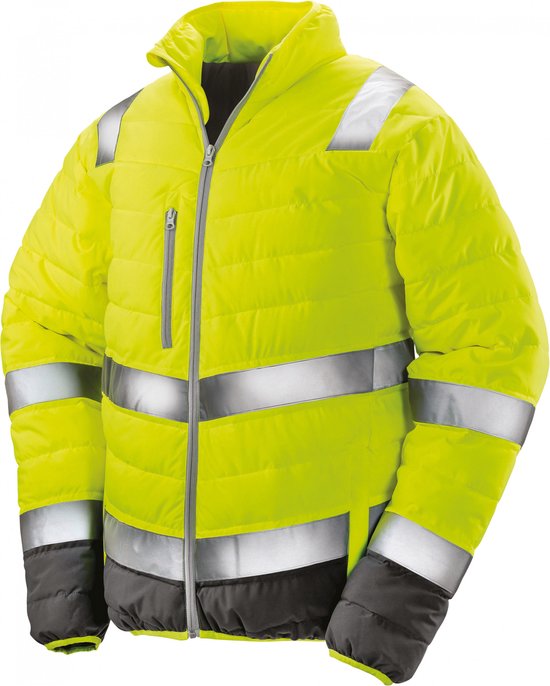 Jas Unisex 3XL Result Lange mouw Fluorescent Yellow / Grey 100% Polyester