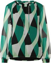 Street One Printed chiffon blouse with smock detail maat 44