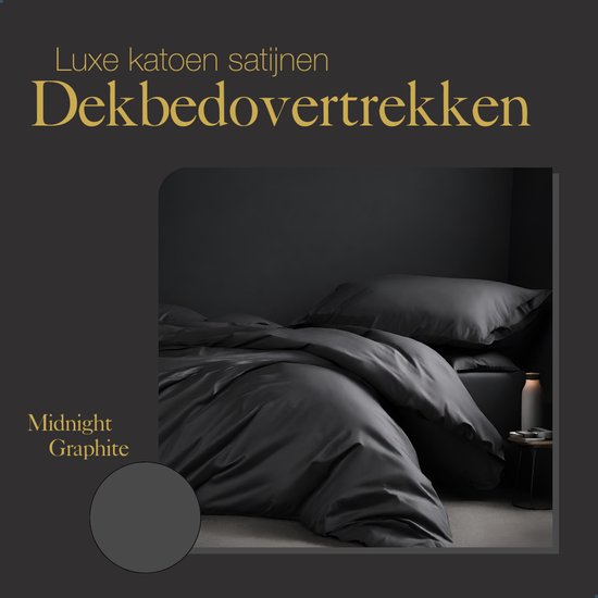 Ten Cate Premium Dekbedovertrek - Dekbedovertrek 240 x 220 katoen - Dekbedovertrekken - Dekbedovertrek 240 x 220 - Antraciet — afbeelding 2