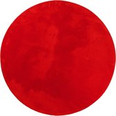 vidaXL-Vloerkleed-HUARTE-laagpolig-zacht-wasbaar-Ø-80-cm-rood