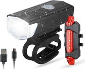Éclairage de vélo avant LED + Feu arrière USB rechargeable Résistant à l'eau - Anroc