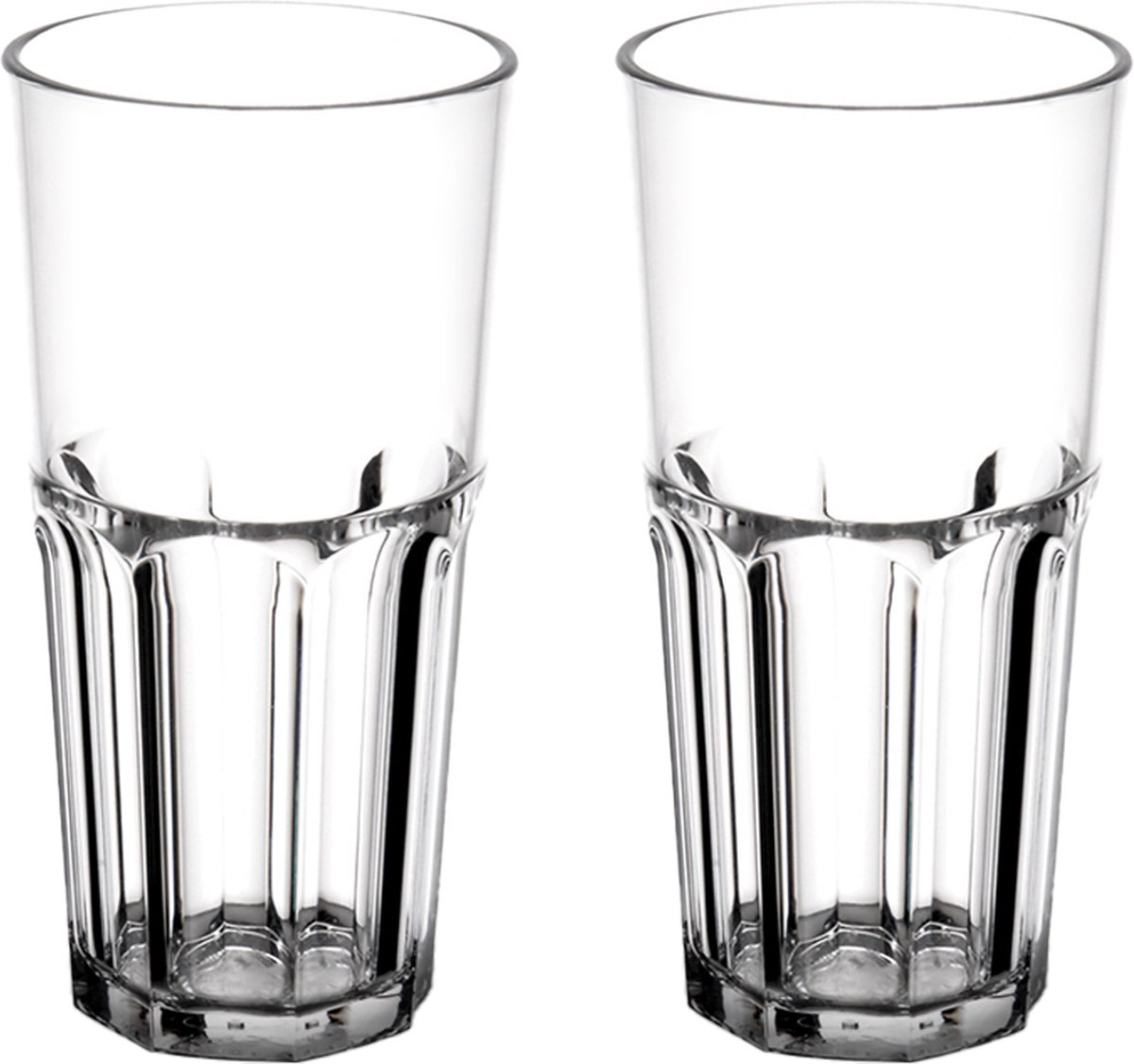 RBDRINKS Retro Kunststof Glazen – Kunststof Glazen – Plastic Glazen – 22cl – Transparant – 2 Stuks