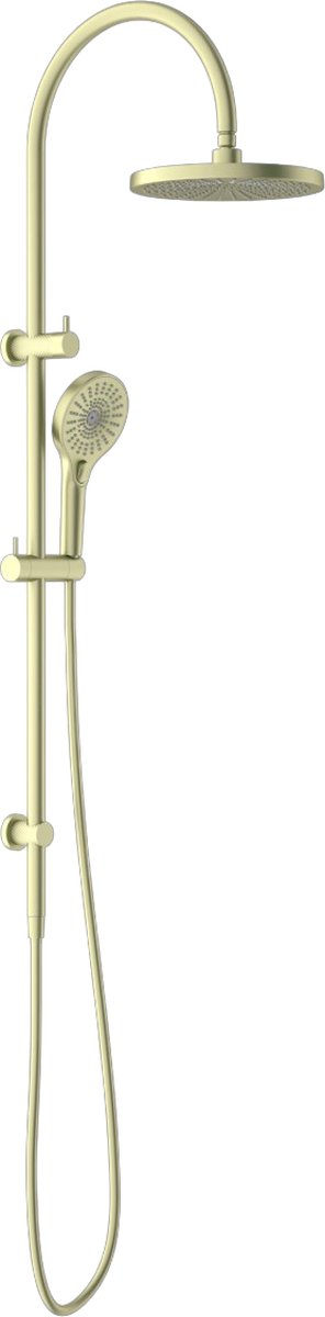 Owen & Finch Inbouw Doucheset Ø250 – Geborsteld Champagne Goud | Brushed Champagne Gold PVD – Messing – Regendouche & 3-standen Handdouche