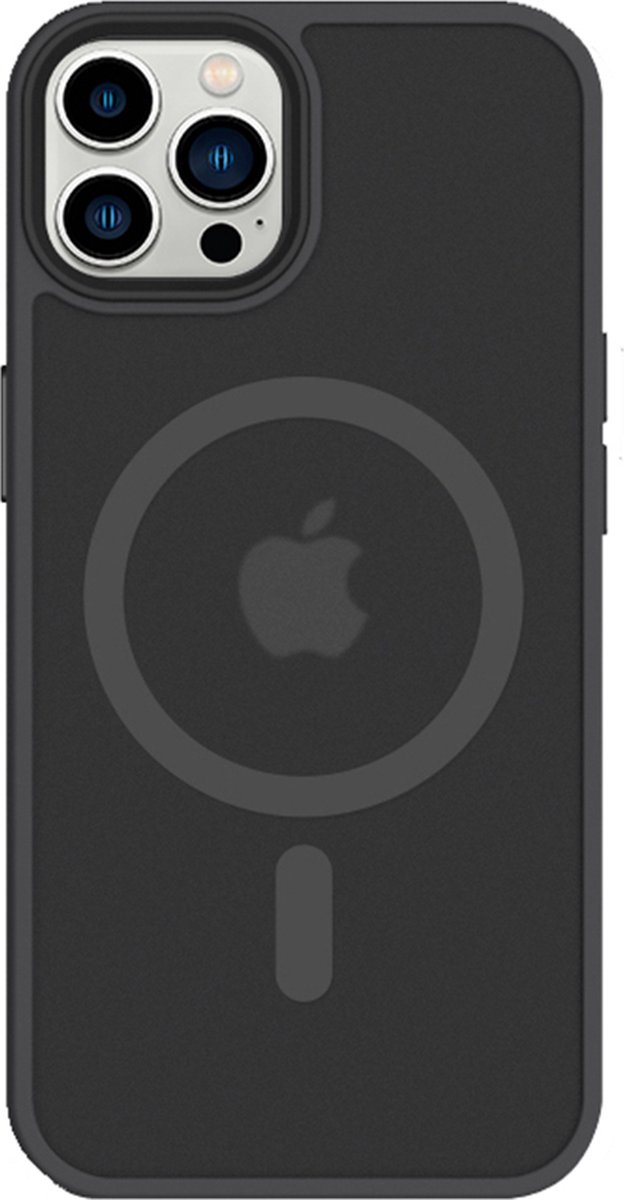 iPhone 13 Pro Max hoesje Mat Transparant Zwart geschikt voor MagSafe- 6,7 inch