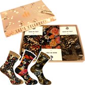 Sock My Feet geschenkdoos sokken dames 39 42 - cadeau voor vrouw - duurzaam - naadloos - Animal Autumn Flower Papillon