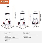 Bol.com Vevor - Steekwagen - Inklapbaar - Opvouwbaar - 80KG draagvermogen - Handwagen - Magazijn aanbieding