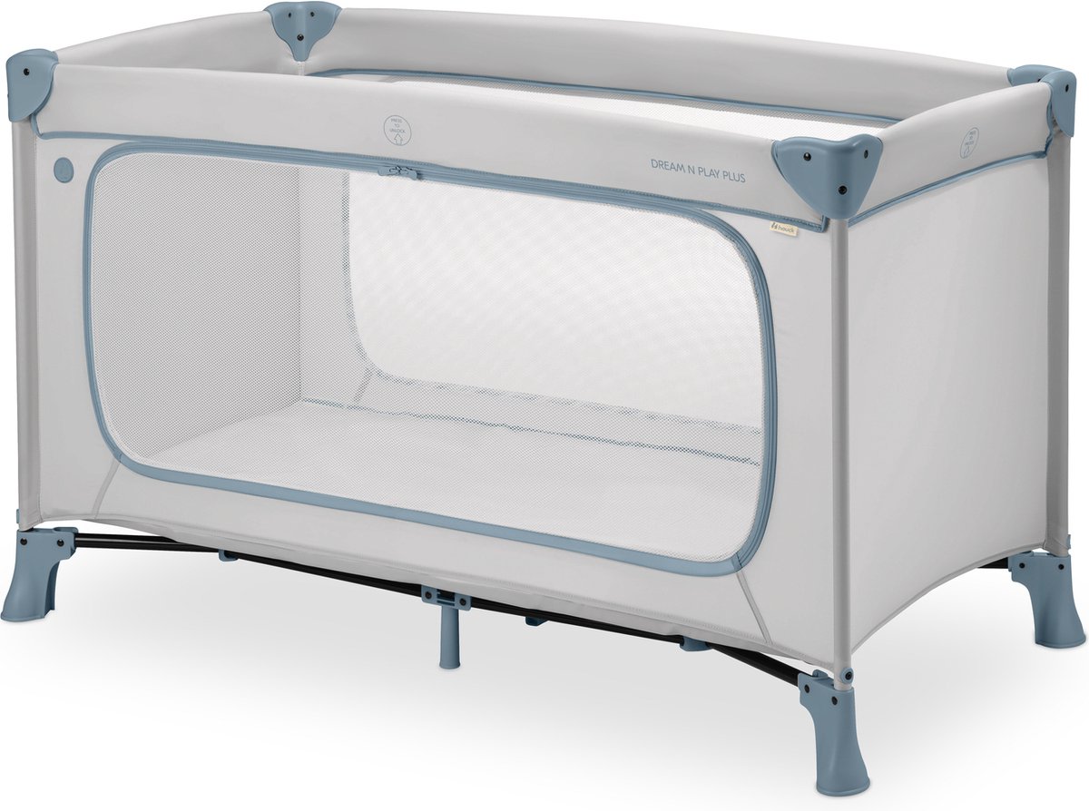 Hauck Dream N Play Plus - Campingbedje - Extra grote doorgang - Dusty Blue