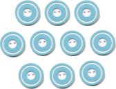 Knoop - Kunststof - Donut - Licht blauw - 15 mm - 10 stuks