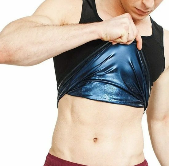 Mannen Afslanken Tank Top Sauna Vest Zweet T-shirt Body Shaper Fitness Vetbrander – L