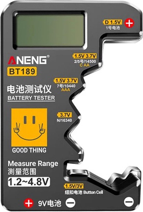 GTIWUNG 2 x digitale batterijtester met lcd-display, universele tester