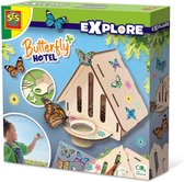 SES - Vlinderhotel - houten vlinderhotel om zelf te vullen - met stickers - STEM speelset