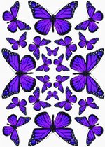 Fietssticker vlinders paars container sticker watervast regenbestendig kind