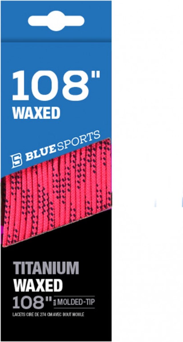 Blue Sports - waxed veters 108inch - 274cm pink voor ijshockeyschaats