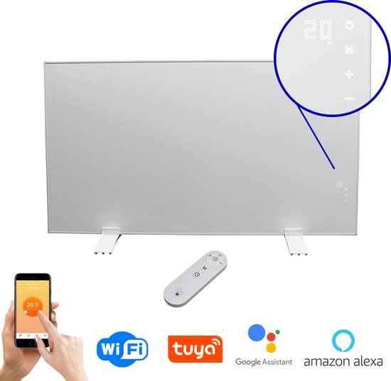 Quality Heating Infrarood paneel QH-SP - 50 x 90 cm - 450 Watt - Geïntegreerde thermostaat - Smart Home Wifi - Inclusief voetjes - Verplaatsbaar - Lichtgewicht