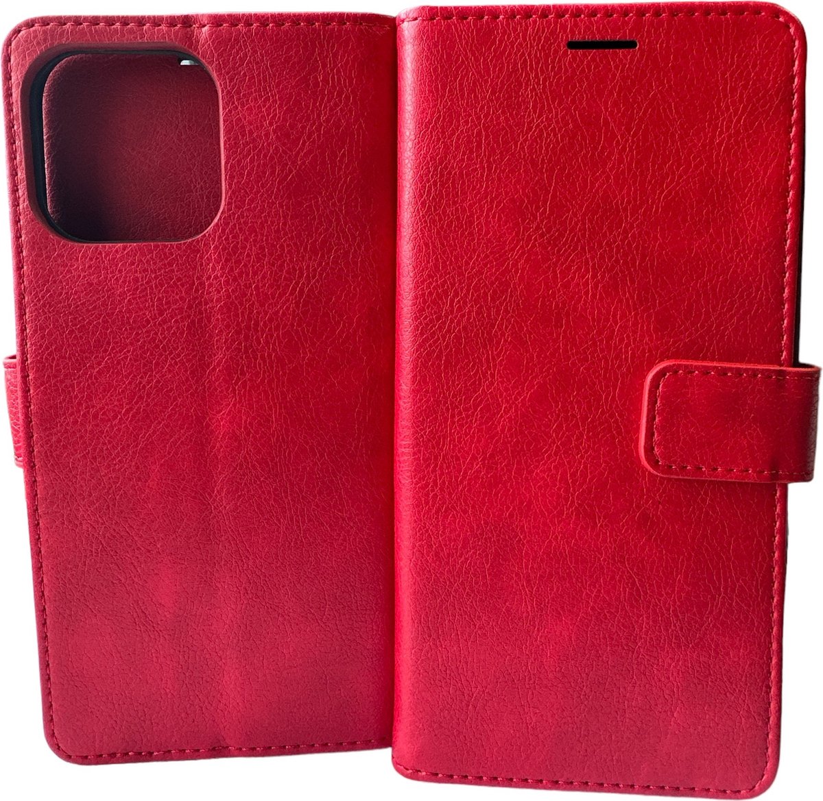 Portemonnee Book Case Hoesje Geschikt voor: iPhone 14 Pro Max - rood