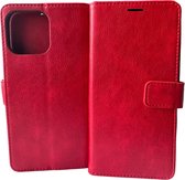 Portemonnee Book Case Hoesje Geschikt voor: iPhone 14  Pro Max -  rood