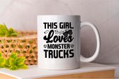 Mok This Girl Loves Monster Trucks - FamilyFirst - Gift - Cadeau - LoveMyFamily - GezinEerst - FamilieLiefde - Mom - Sister - Dad - Brother - Mama - Broer - Vader - Zus - anime - Teacher
