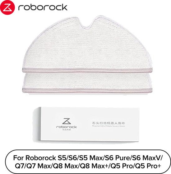 Roborock Originele Dweildoek van Robotstofzuiger-2 stuks-Voor Roborock S5/S6/S5 Max/S6 Pure/S6 MaxV/Q7/Q7 Max/Q8 Max/Q8 Max+/Q5 Pro/Q5 Pro+