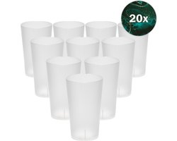Hardcups - Kunststof Bekers - Plastic Bekers - Kunstof Glazen - Plastic Glazen - 25cl - Transparant - 20 Stuks