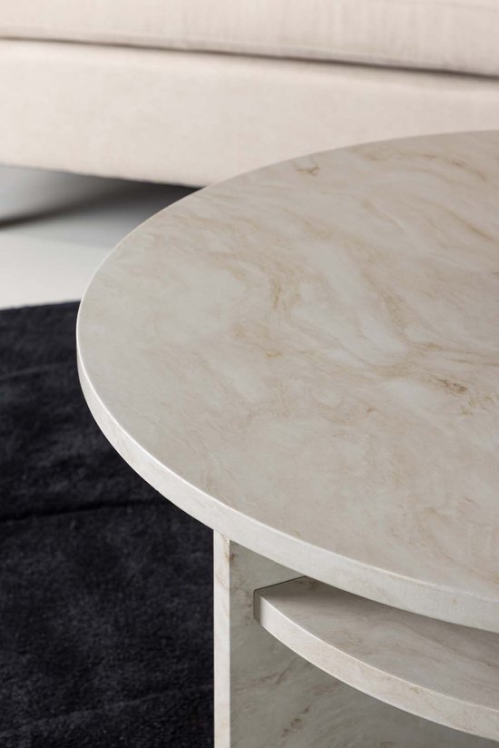 Table basse Ålesund Ø85cm beige.