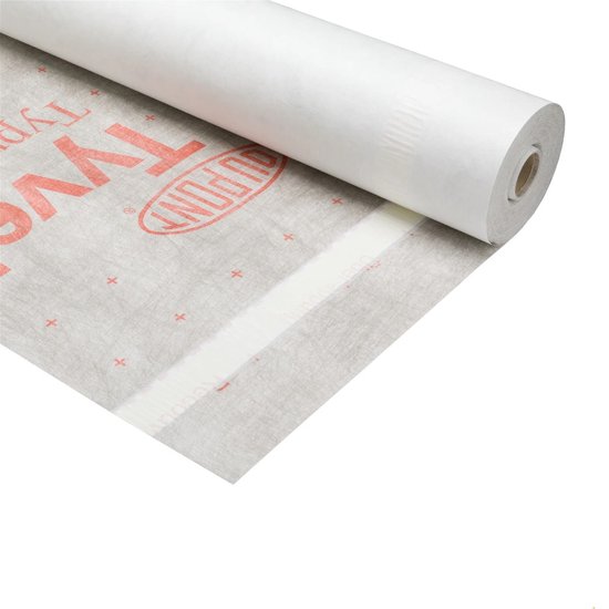 Tyvek Typrotec PLUS - Damp-open folie - 1,50x 50m1 (75m²) - Waterdicht - Gevel/dak - Met Kleefstrook