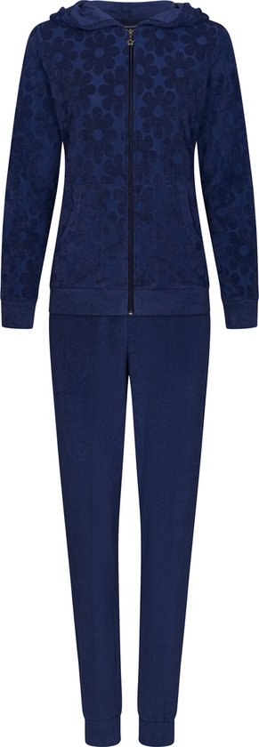 Rebelle Costume de maison femme Fleur sauvage - Blauw - Katoen/Polyester - Tissu éponge - Taille 40